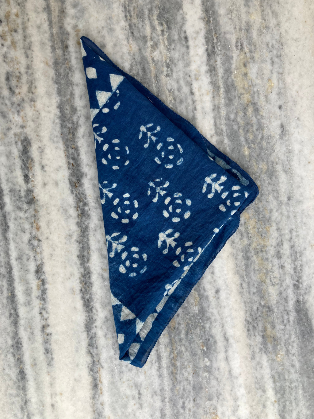 Hand Block Printed Cotton Bandana: Natural Dye Neckerchief - Made in India