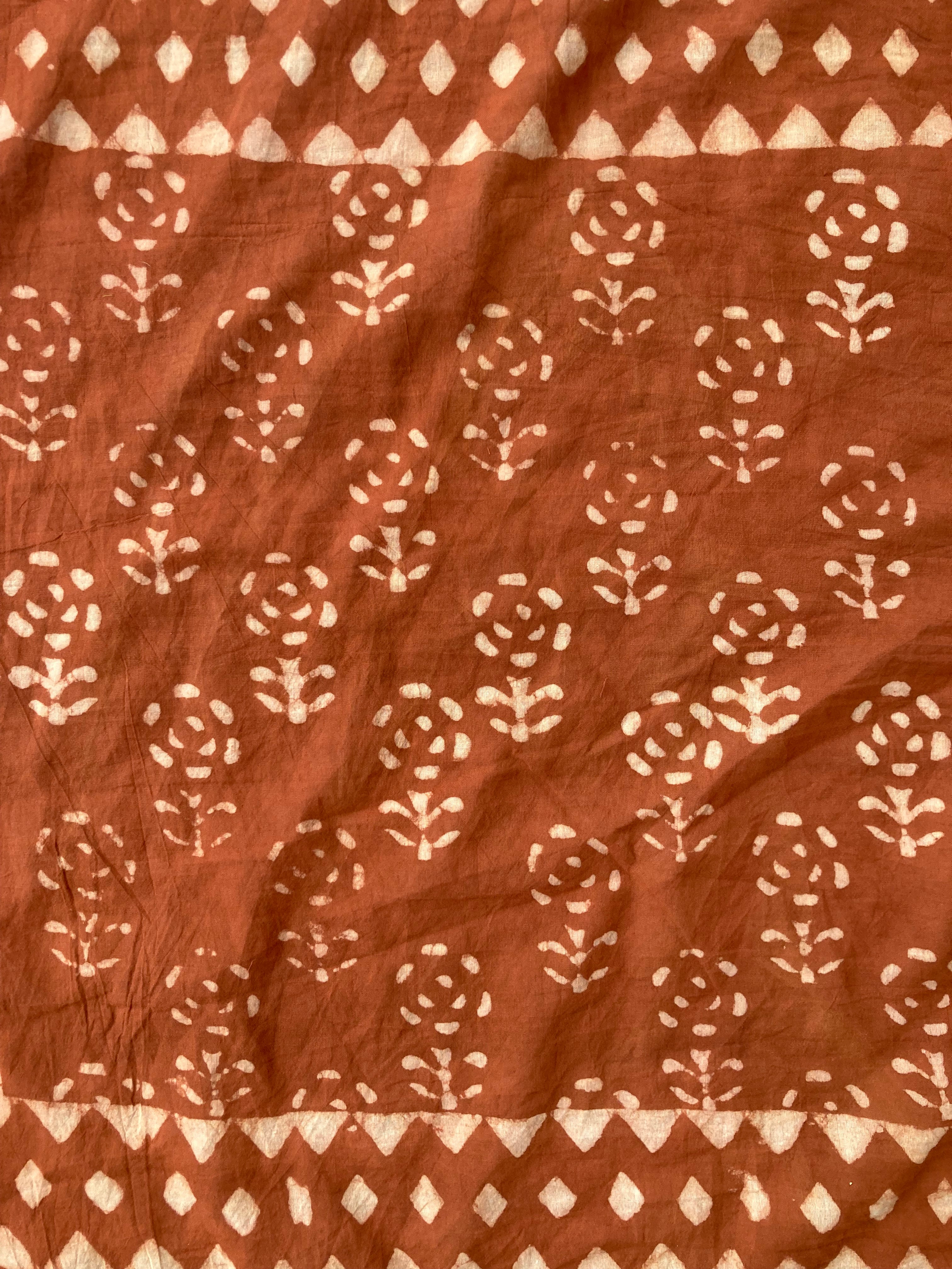 Hand Block Printed Cotton Bandana: Natural Dye Neckerchief - Made in India