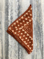 Hand Block Printed Cotton Bandana: Natural Dye Neckerchief - Made in India