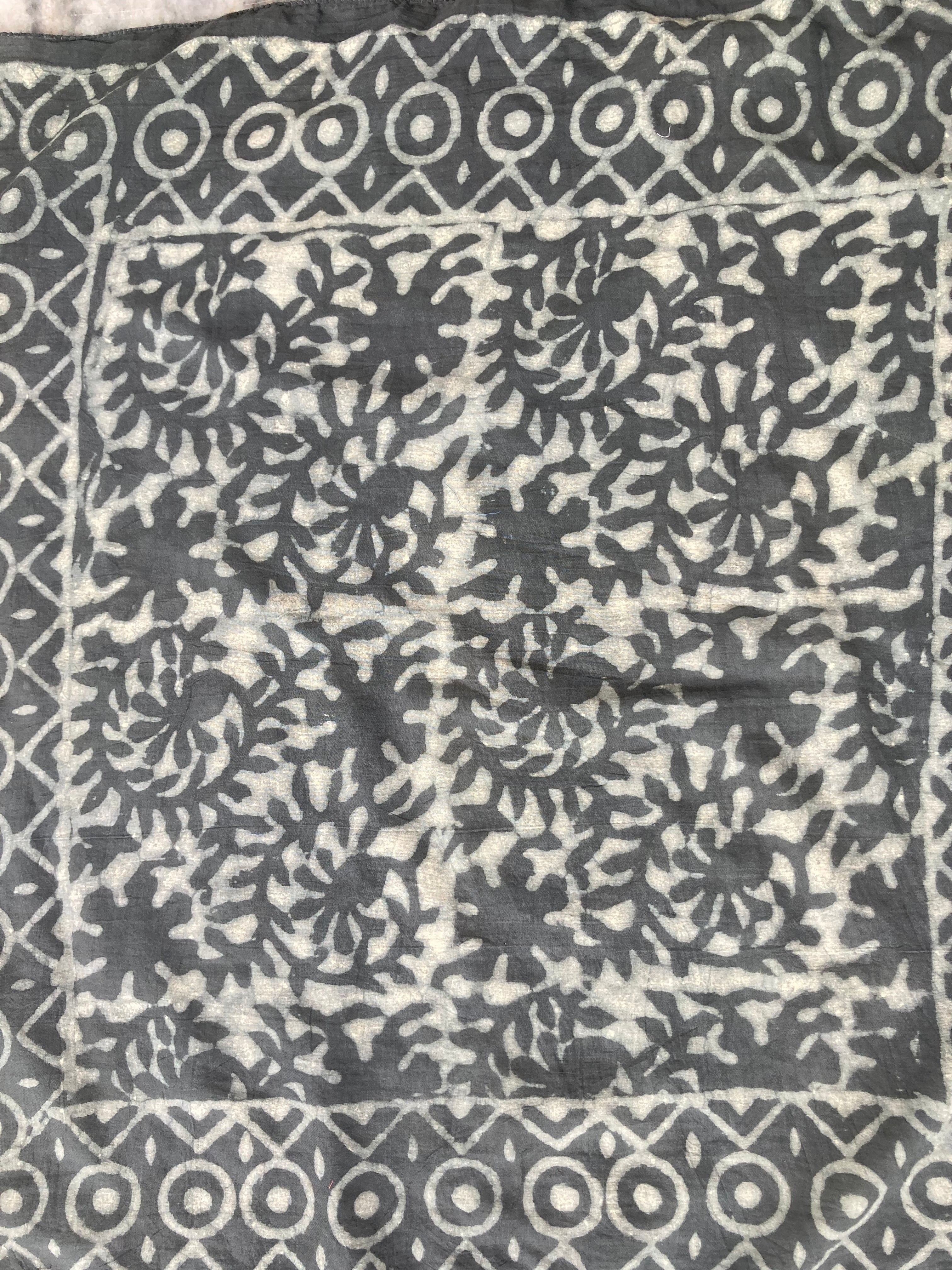 Hand Block Printed Cotton Bandana: Natural Dye Neckerchief - Made in India