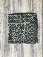 Hand Block Printed Cotton Bandana: Natural Dye Neckerchief - Made in India