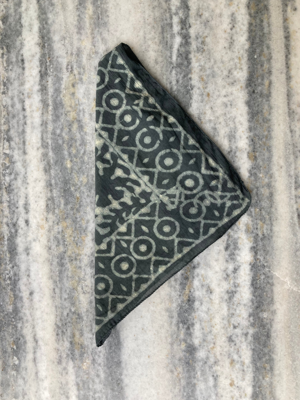 Hand Block Printed Cotton Bandana: Natural Dye Neckerchief - Made in India