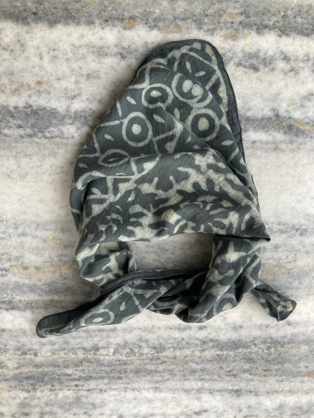 Hand Block Printed Cotton Bandana: Natural Dye Neckerchief - Made in India
