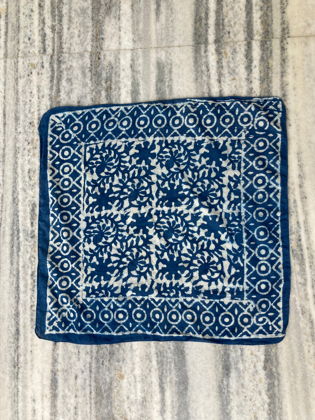 Hand Block Printed Cotton Bandana: Natural Dye Neckerchief - Made in India
