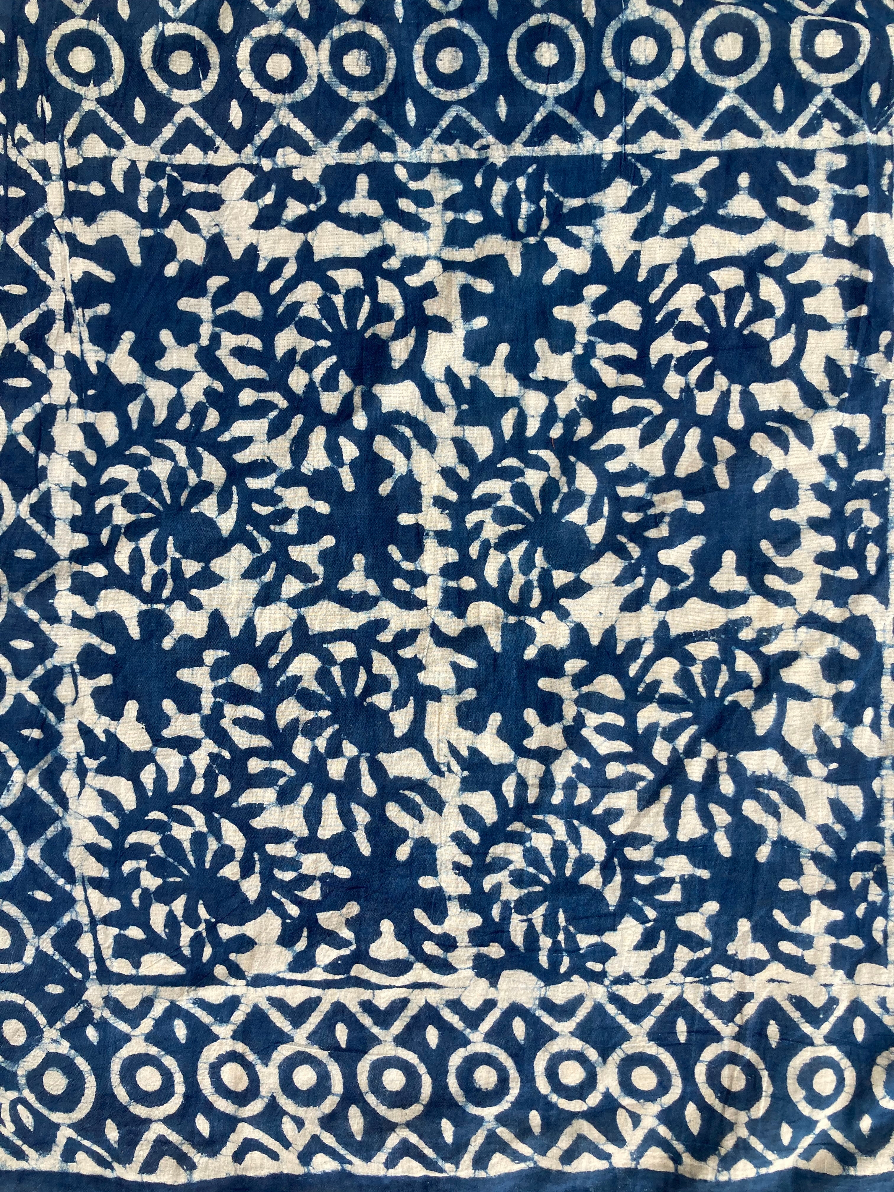 Hand Block Printed Cotton Bandana: Natural Dye Neckerchief - Made in India