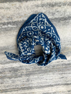 Hand Block Printed Cotton Bandana: Natural Dye Neckerchief - Made in India