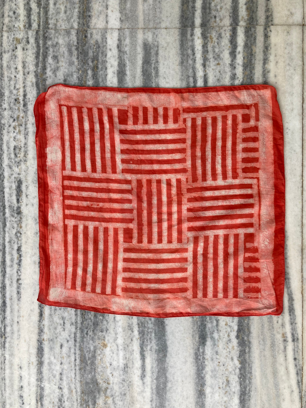 Hand Block Printed Cotton Bandana: Natural Dye Neckerchief - Made in India