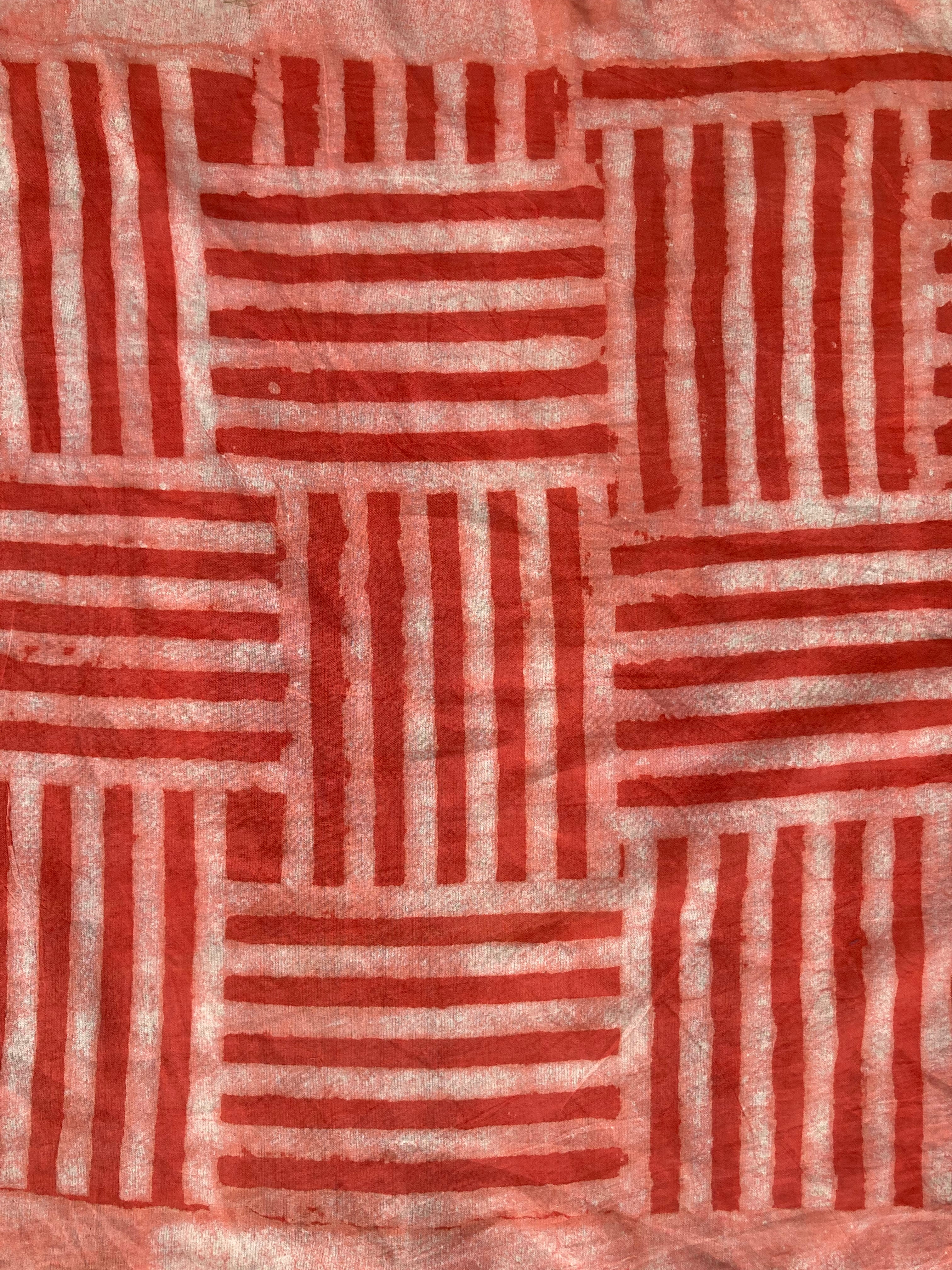 Hand Block Printed Cotton Bandana: Natural Dye Neckerchief - Made in India