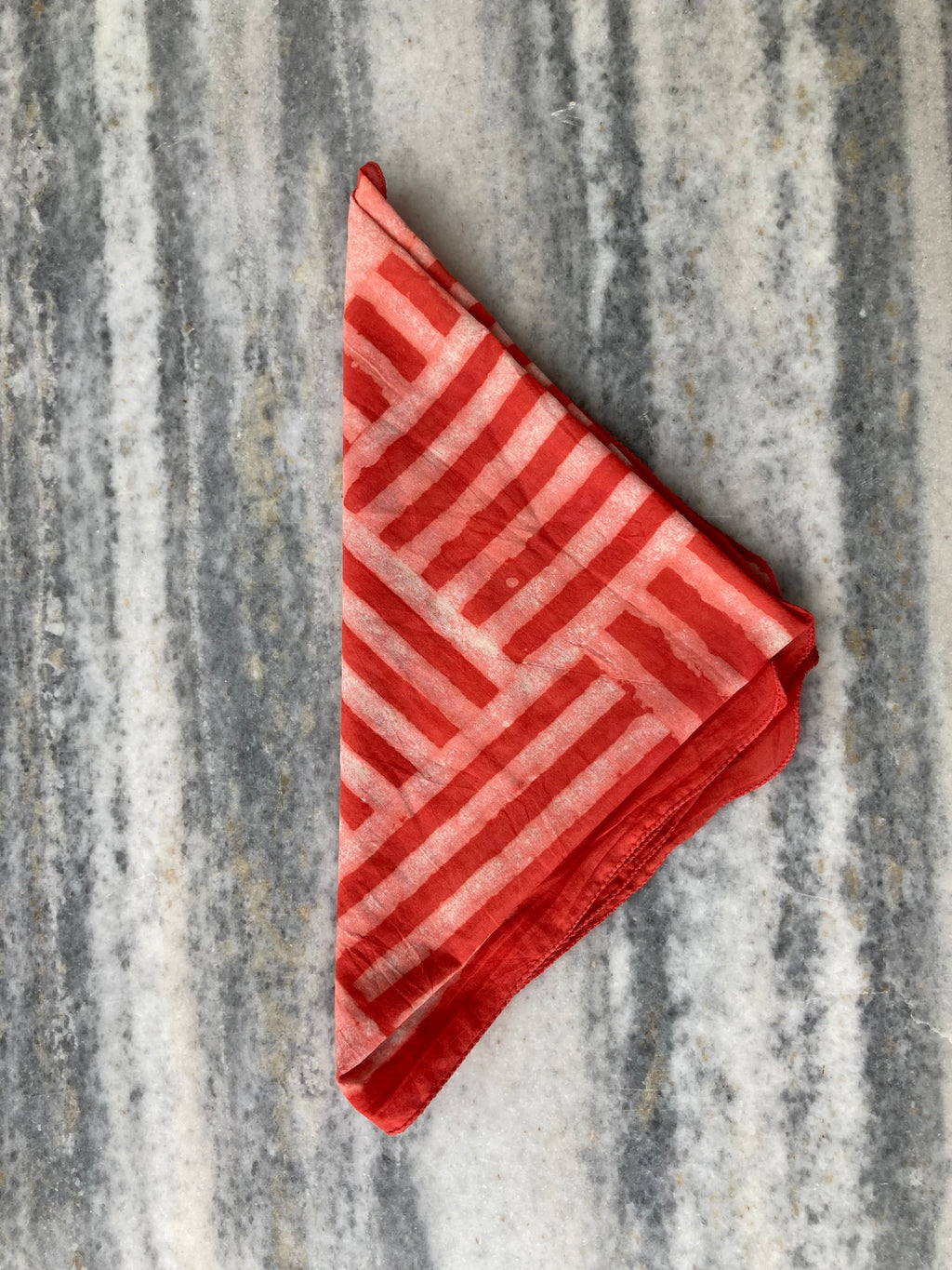 Hand Block Printed Cotton Bandana: Natural Dye Neckerchief - Made in India