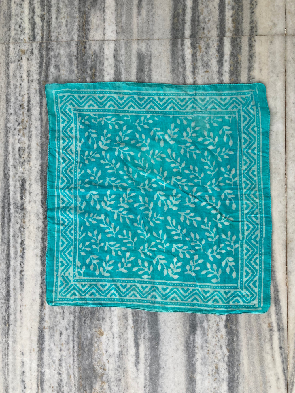 Hand Block Printed Cotton Bandana: Natural Dye Neckerchief - Made in India