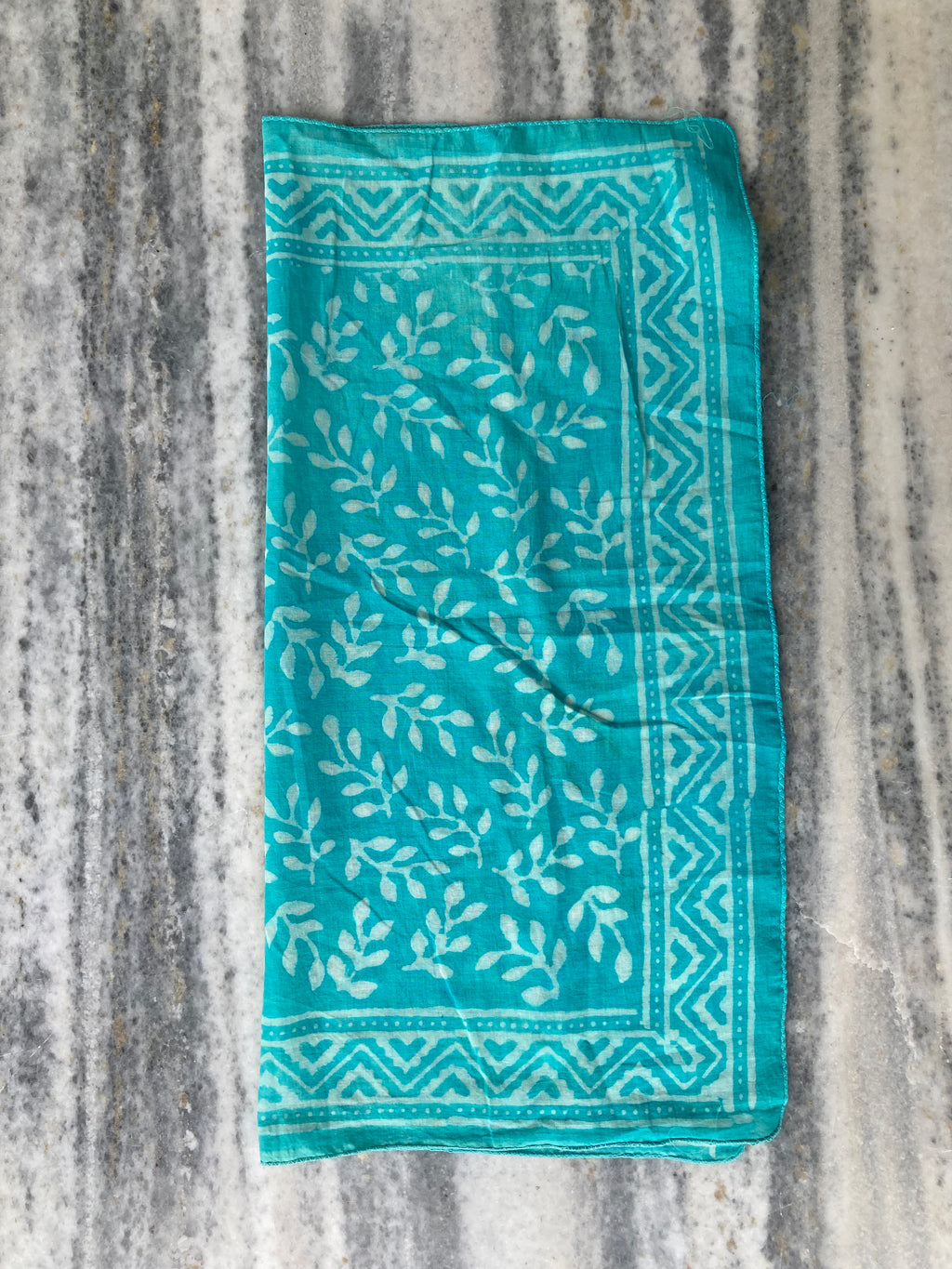 Hand Block Printed Cotton Bandana: Natural Dye Neckerchief - Made in India