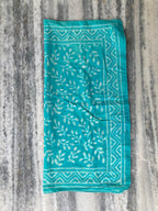 Hand Block Printed Cotton Bandana: Natural Dye Neckerchief - Made in India