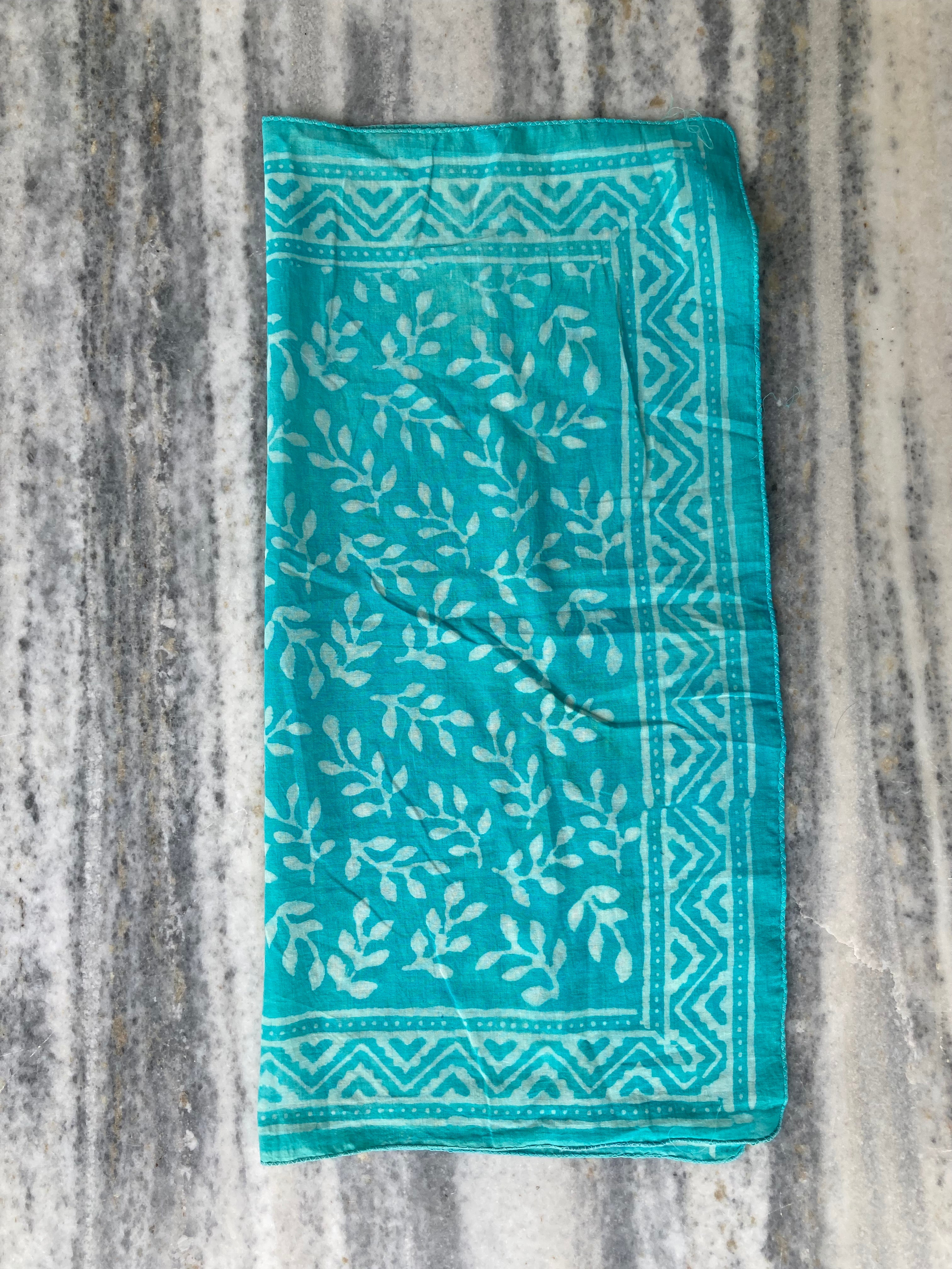 Hand Block Printed Cotton Bandana: Natural Dye Neckerchief - Made in India
