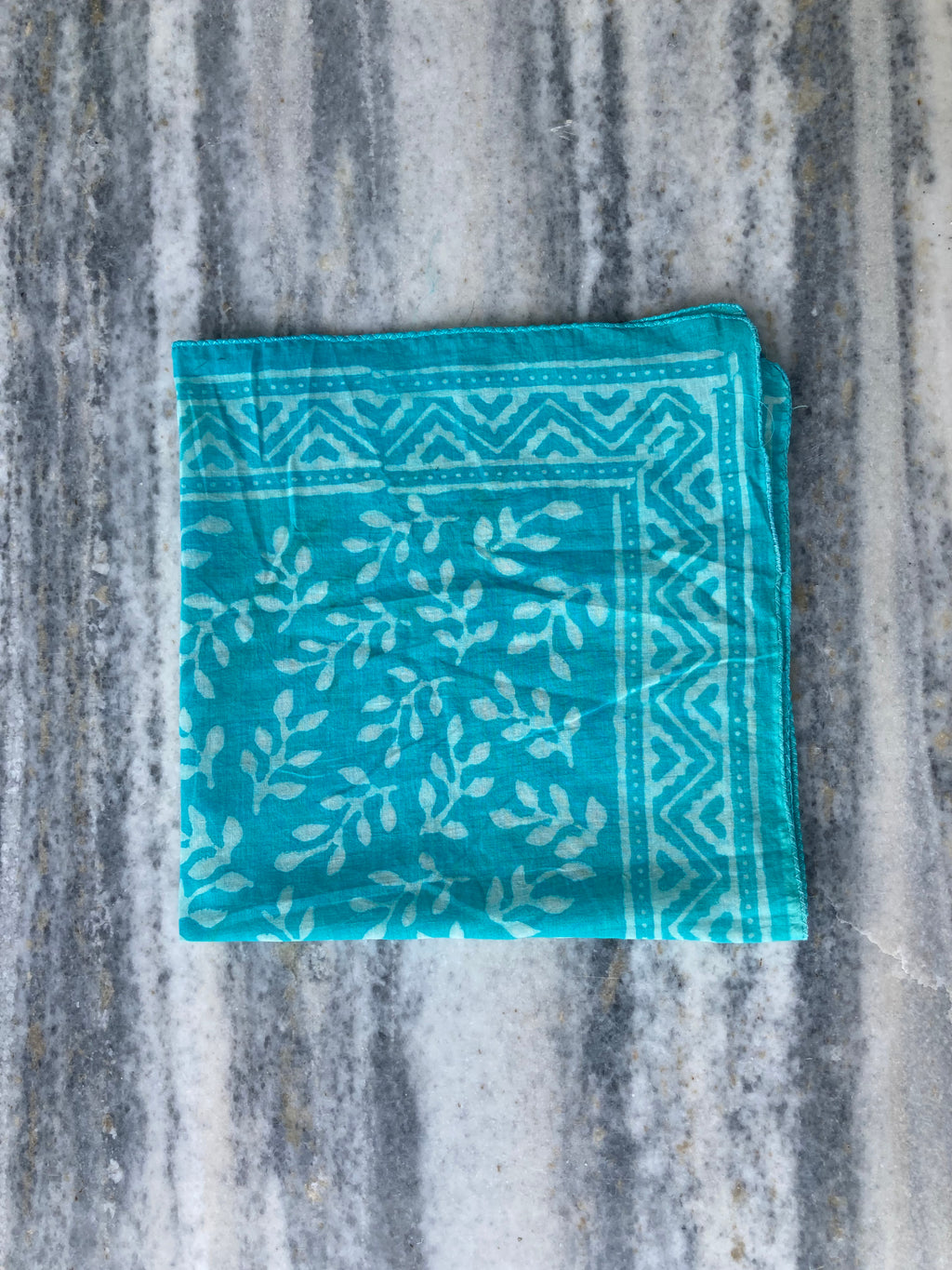 Hand Block Printed Cotton Bandana: Natural Dye Neckerchief - Made in India