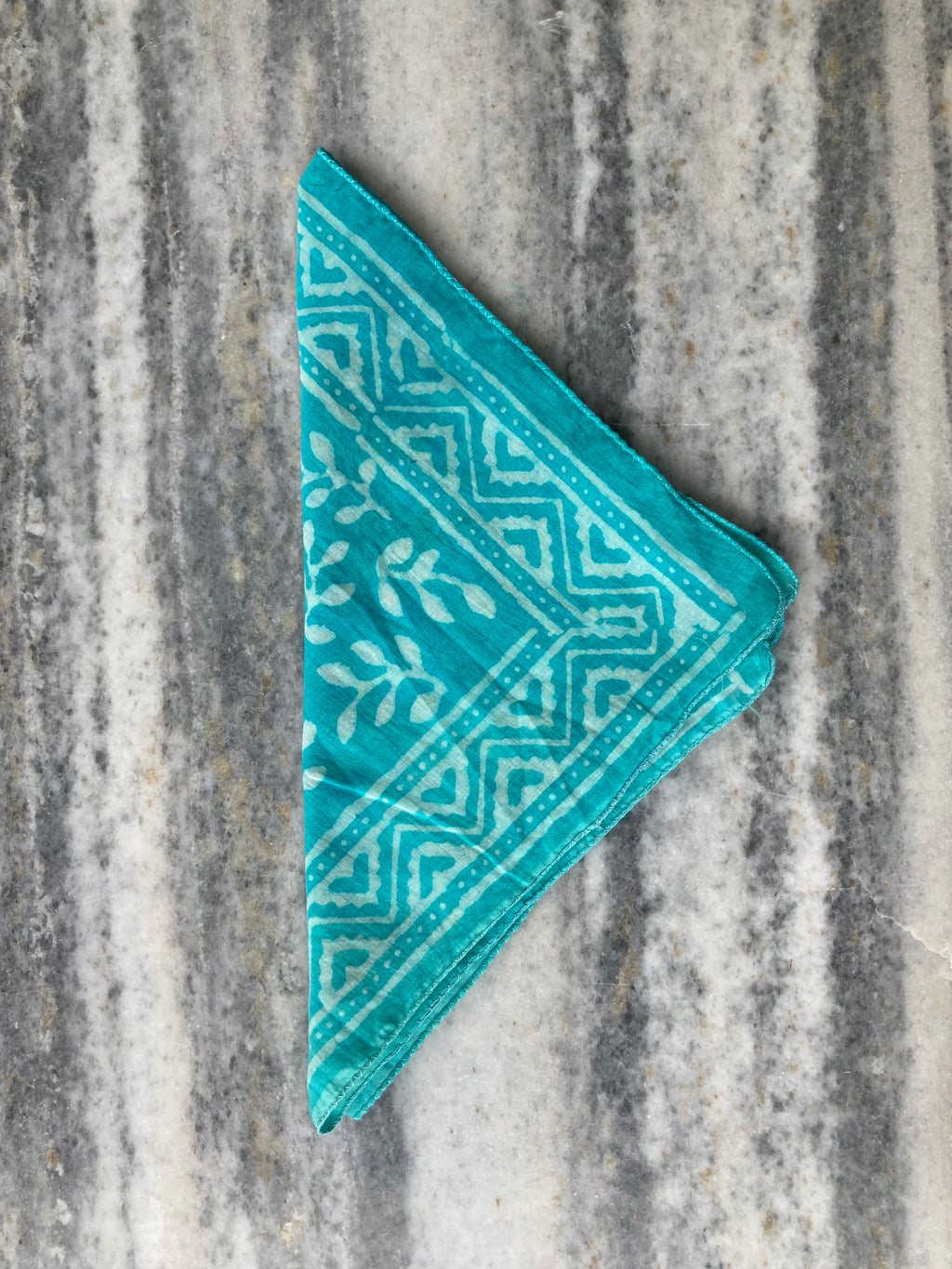 Hand Block Printed Cotton Bandana: Natural Dye Neckerchief - Made in India