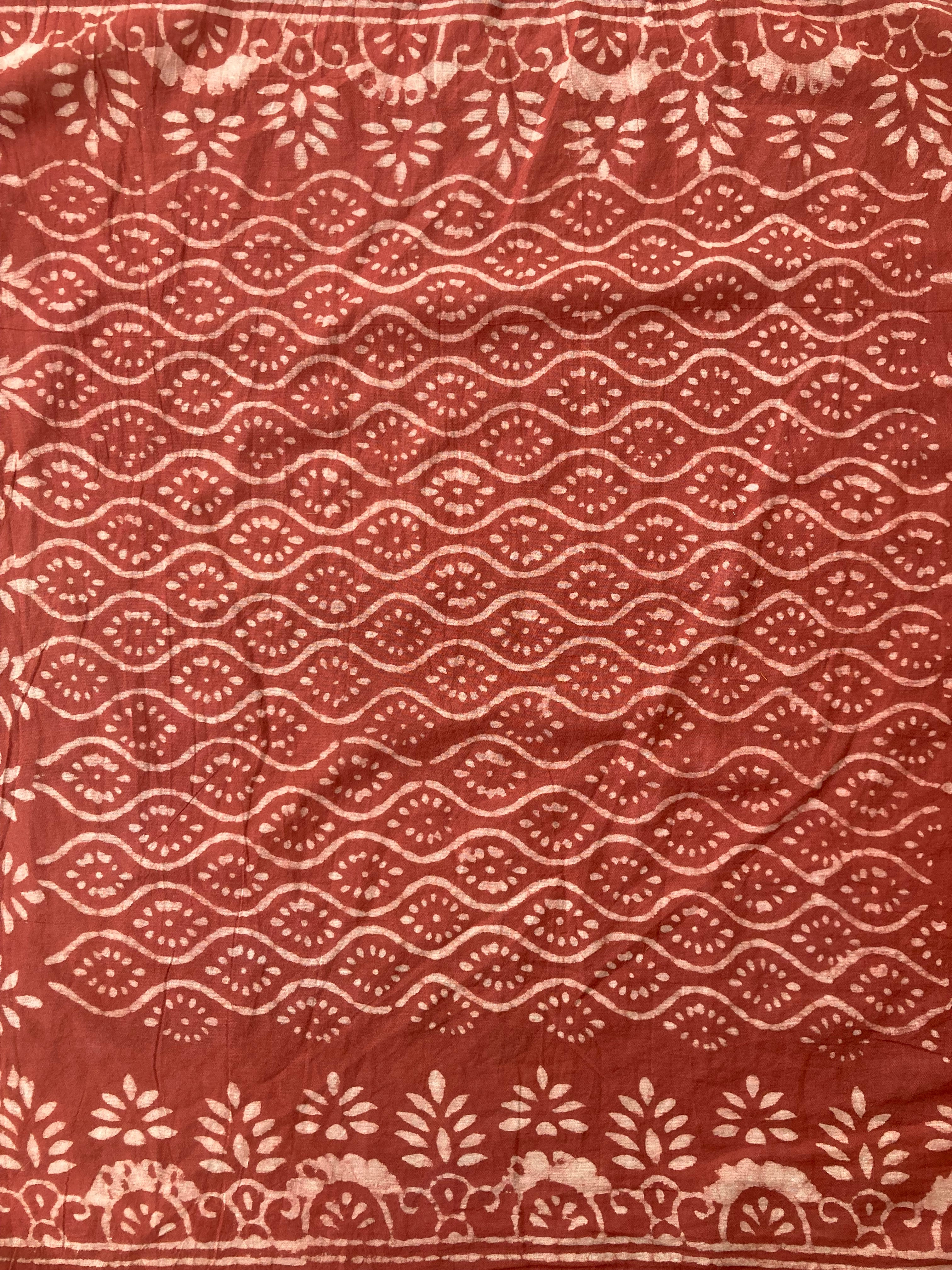 Hand Block Printed Cotton Bandana: Natural Dye Neckerchief - Made in India