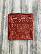 Hand Block Printed Cotton Bandana: Natural Dye Neckerchief - Made in India