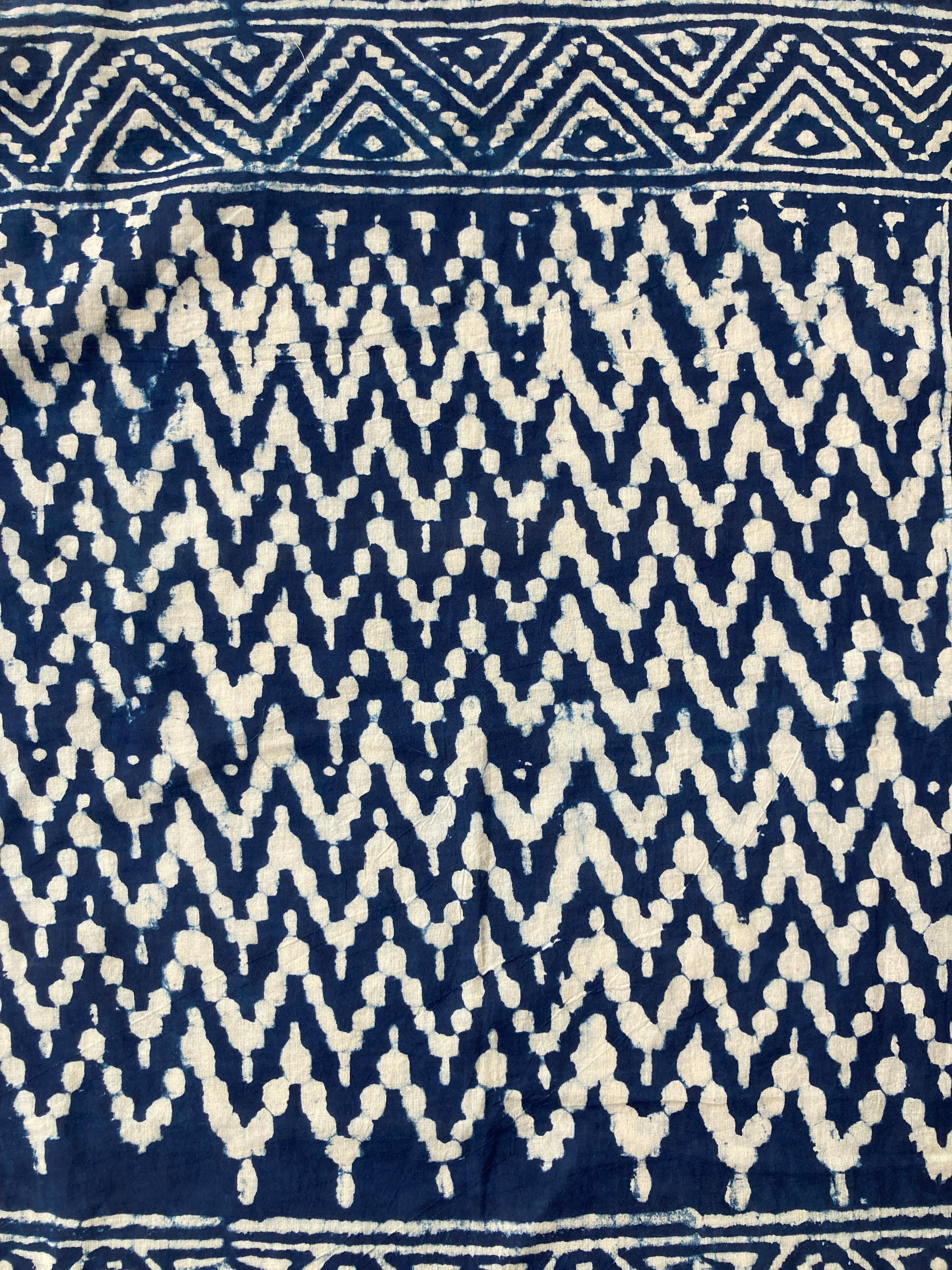 Hand Block Printed Cotton Bandana: Natural Dye Neckerchief - Made in India