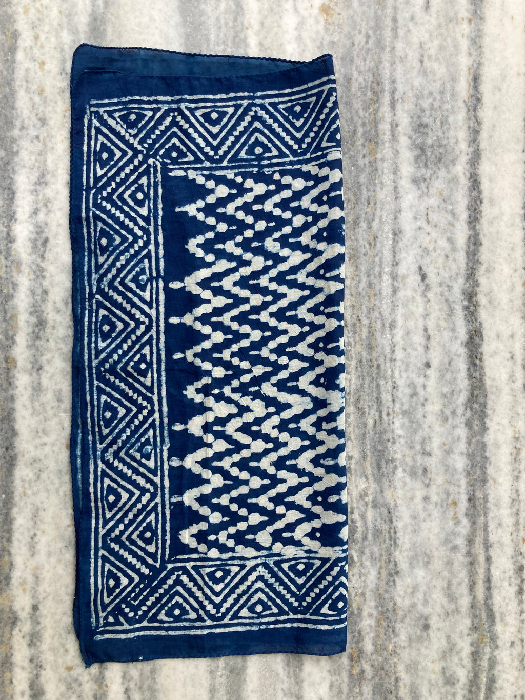 Hand Block Printed Cotton Bandana: Natural Dye Neckerchief - Made in India