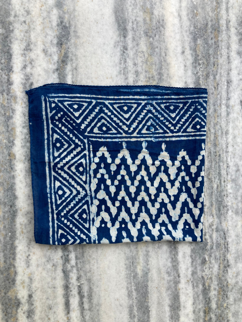 Hand Block Printed Cotton Bandana: Natural Dye Neckerchief - Made in India