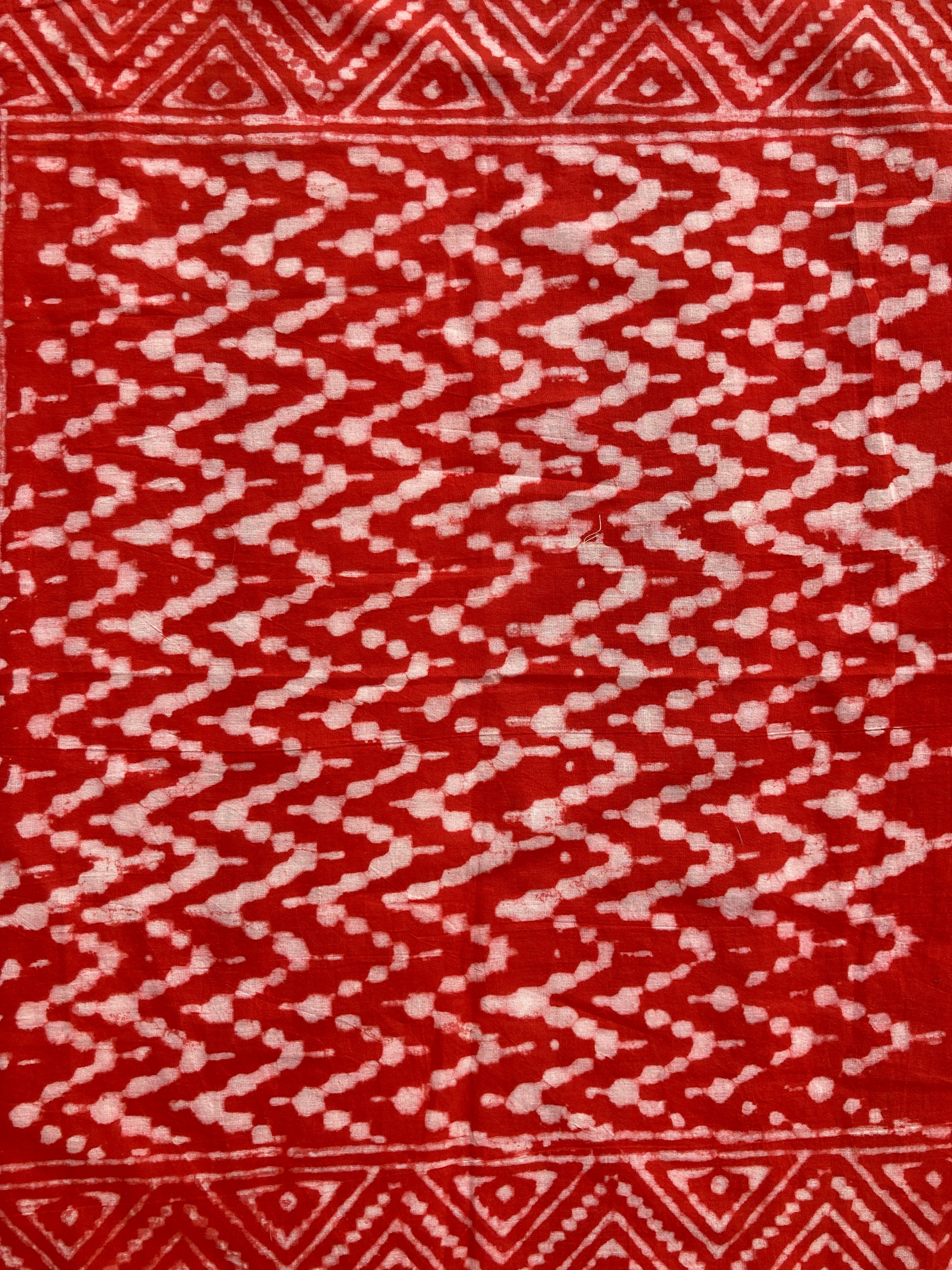 Hand Block Printed Cotton Bandana: Natural Dye Neckerchief - Made in India