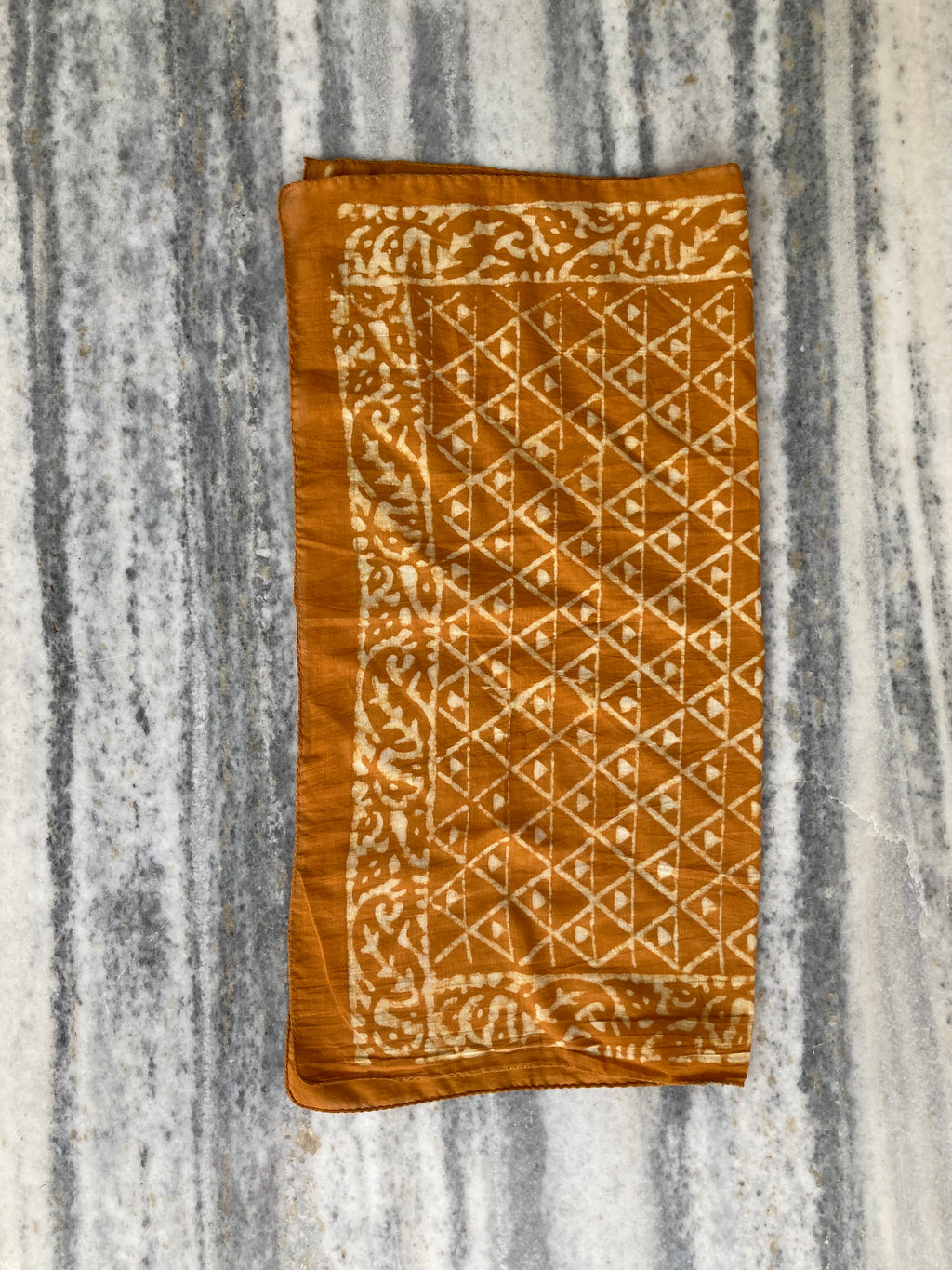 Hand Block Printed Cotton Bandana: Natural Dye Neckerchief - Made in India