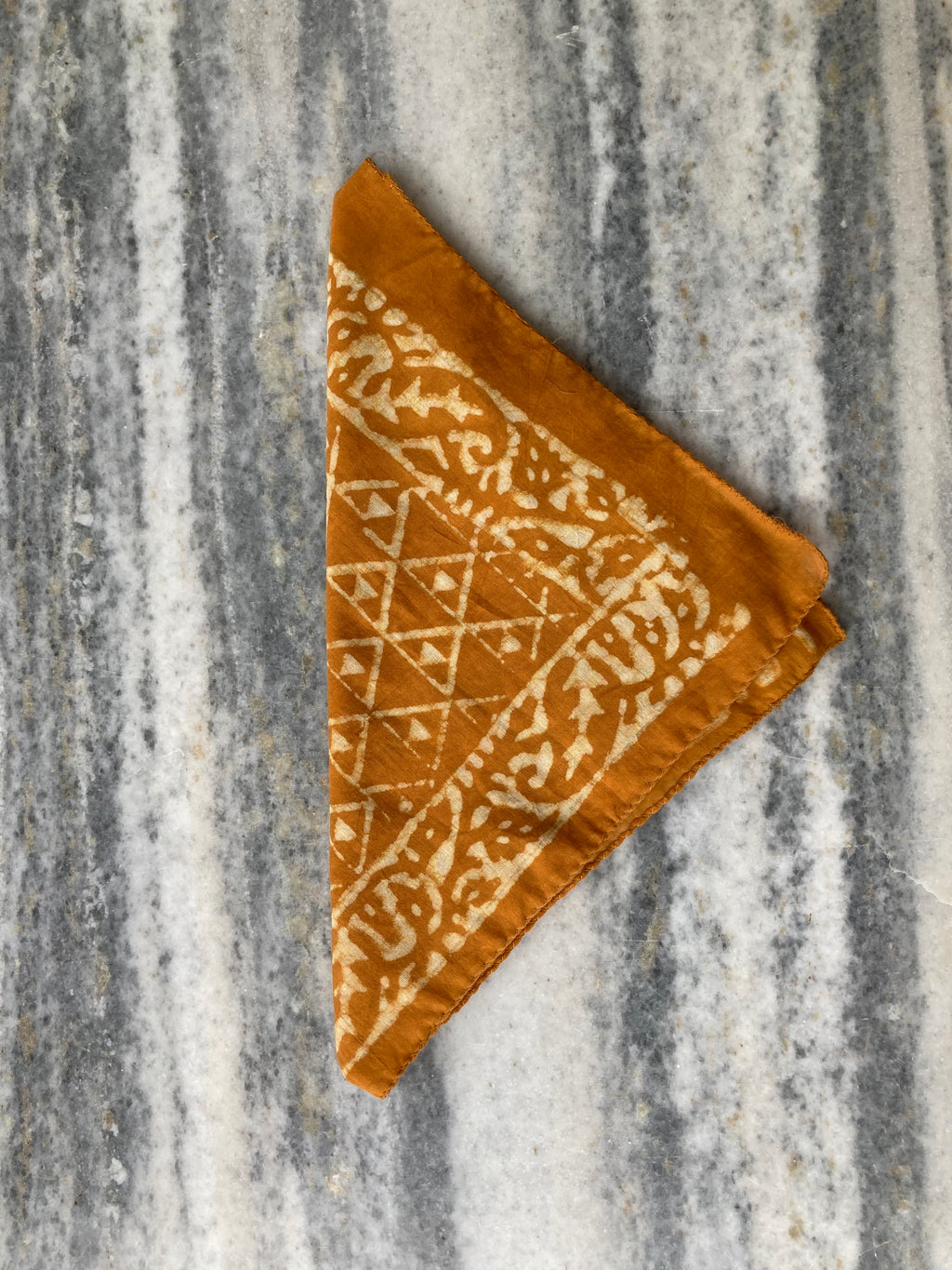 Hand Block Printed Cotton Bandana: Natural Dye Neckerchief - Made in India