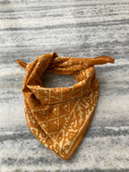 Hand Block Printed Cotton Bandana: Natural Dye Neckerchief - Made in India