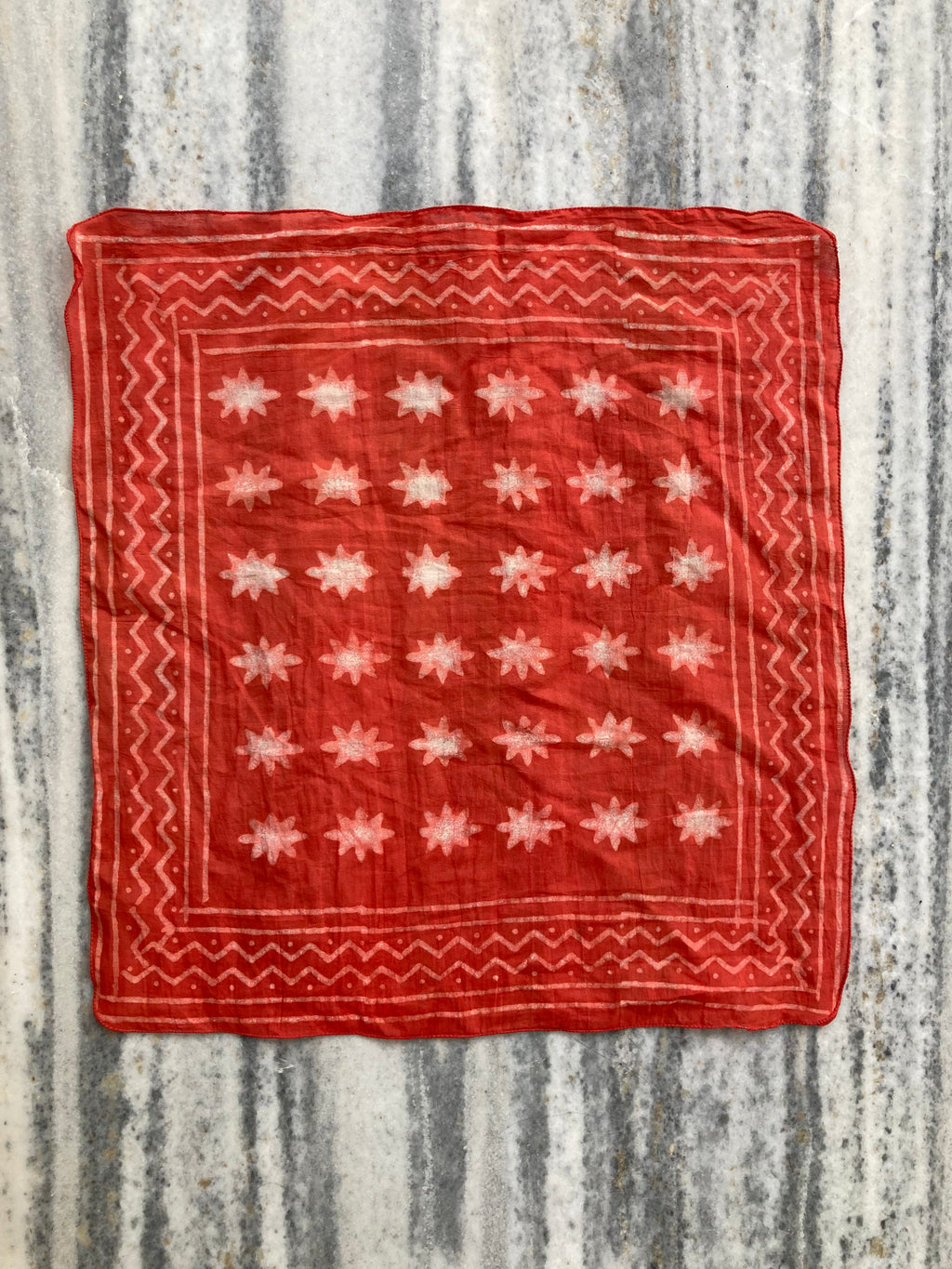 Hand Block Printed Cotton Bandana: Natural Dye Neckerchief - Made in India