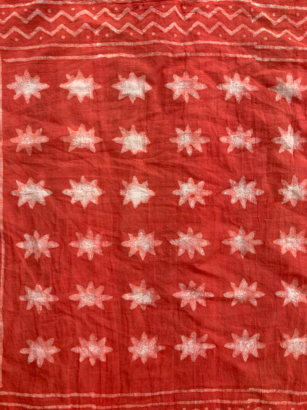 Hand Block Printed Cotton Bandana: Natural Dye Neckerchief - Made in India