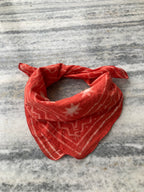 Hand Block Printed Cotton Bandana: Natural Dye Neckerchief - Made in India