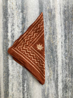 Hand Block Printed Cotton Bandana: Natural Dye Neckerchief - Made in India