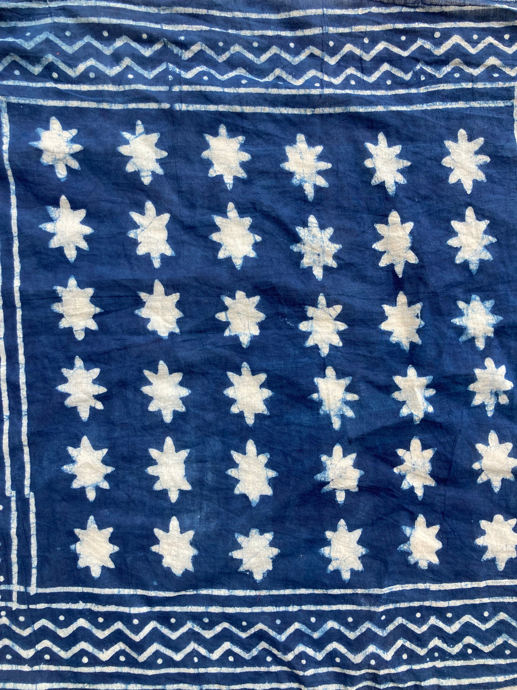 Hand Block Printed Cotton Bandana: Natural Dye Neckerchief - Made in India