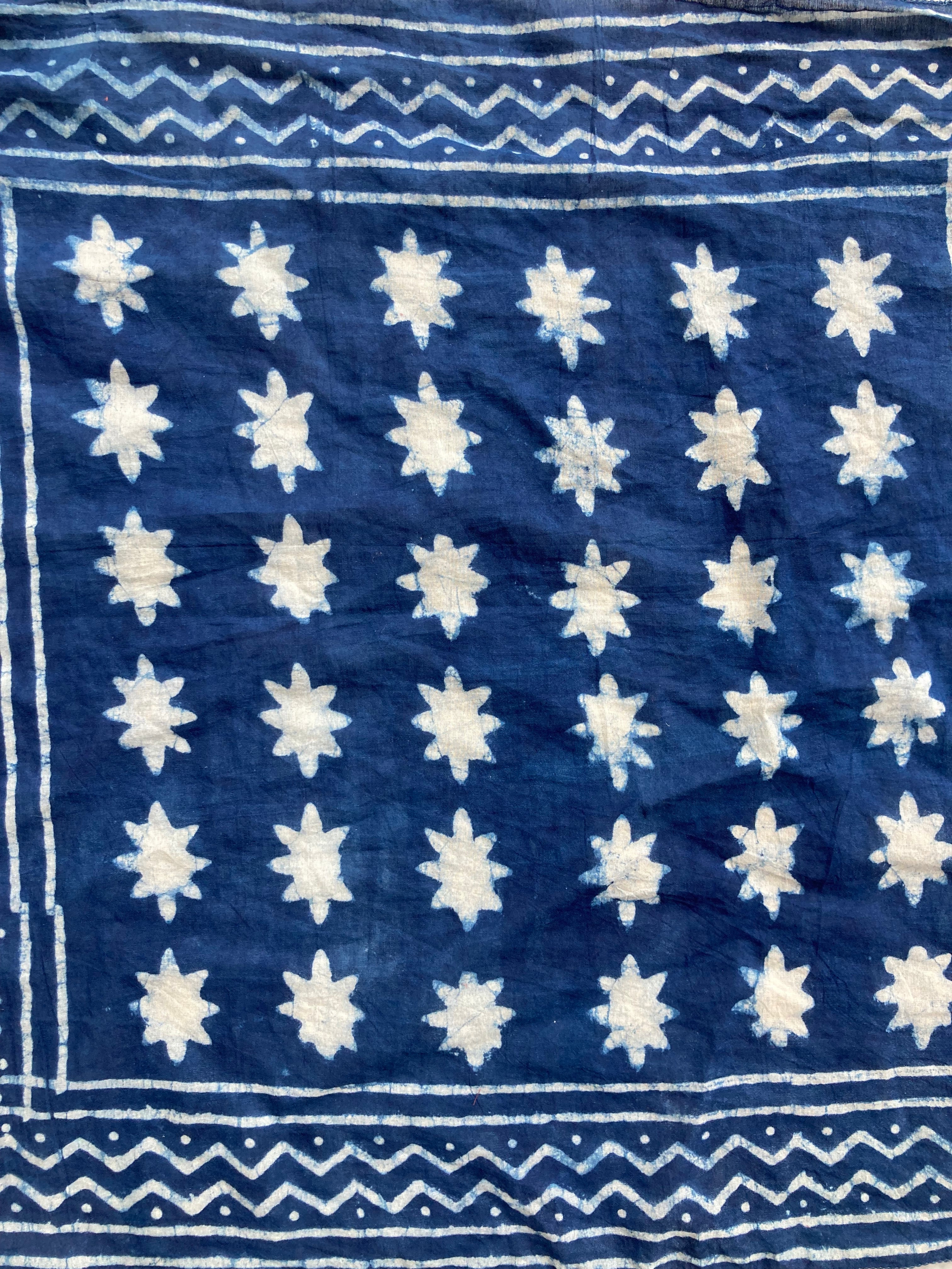 Hand Block Printed Cotton Bandana: Natural Dye Neckerchief - Made in India