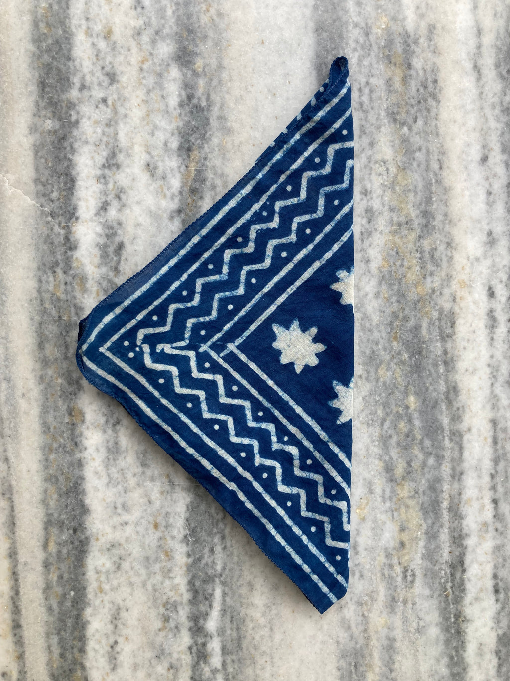 Hand Block Printed Cotton Bandana: Natural Dye Neckerchief - Made in India