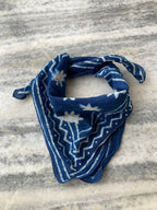 Hand Block Printed Cotton Bandana: Natural Dye Neckerchief - Made in India
