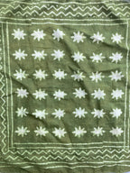 Hand Block Printed Cotton Bandana: Natural Dye Neckerchief - Made in India