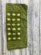 Hand Block Printed Cotton Bandana: Natural Dye Neckerchief - Made in India