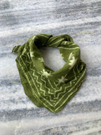 Hand Block Printed Cotton Bandana: Natural Dye Neckerchief - Made in India