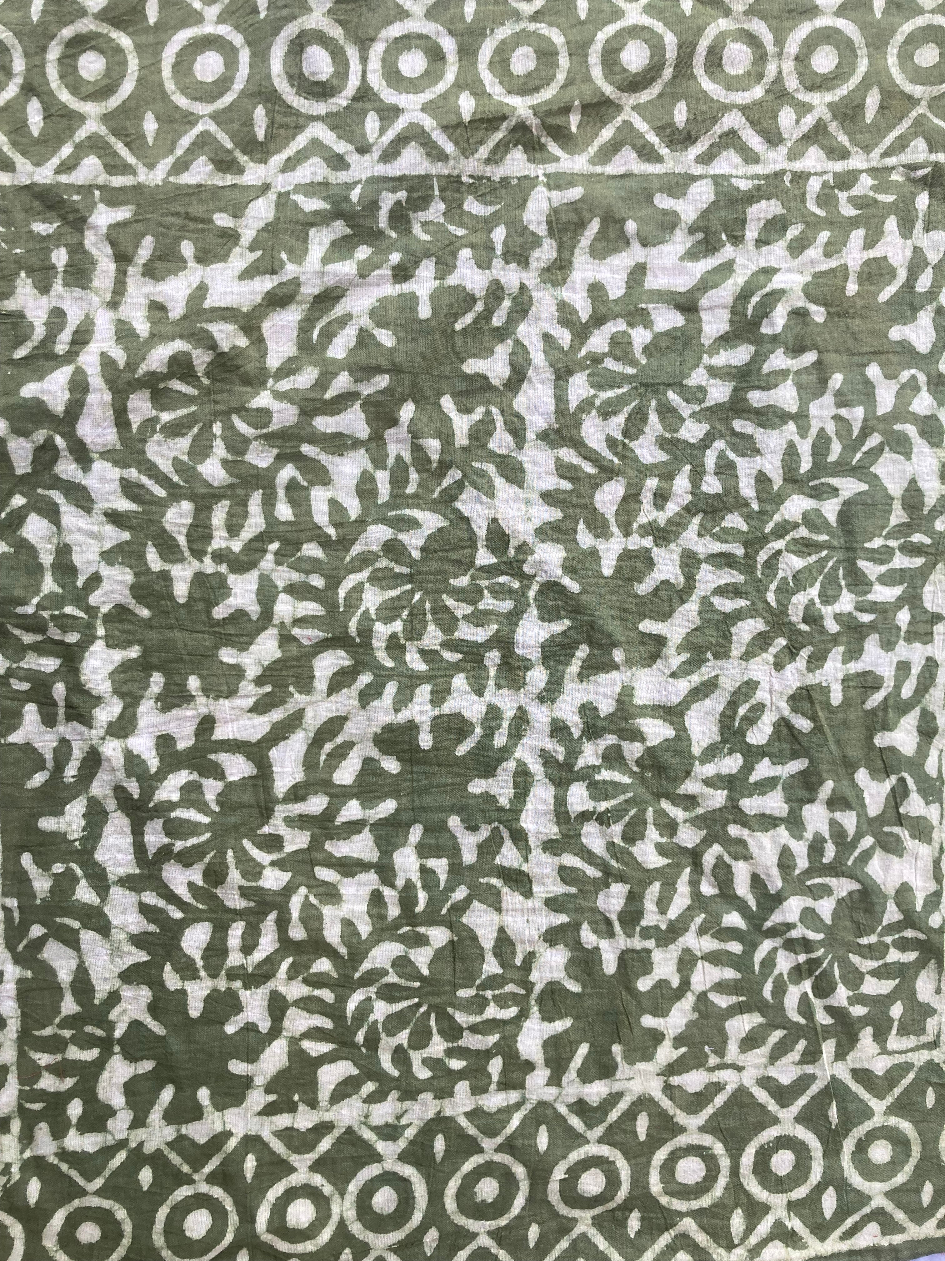 Hand Block Printed Cotton Bandana: Natural Dye Neckerchief - Made in India