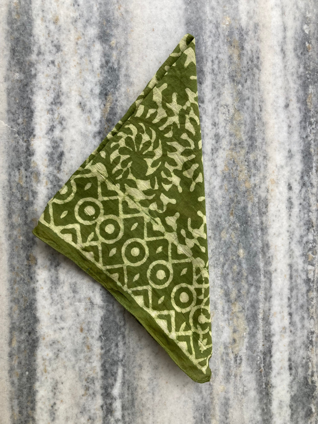 Hand Block Printed Cotton Bandana: Natural Dye Neckerchief - Made in India