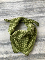 Hand Block Printed Cotton Bandana: Natural Dye Neckerchief - Made in India