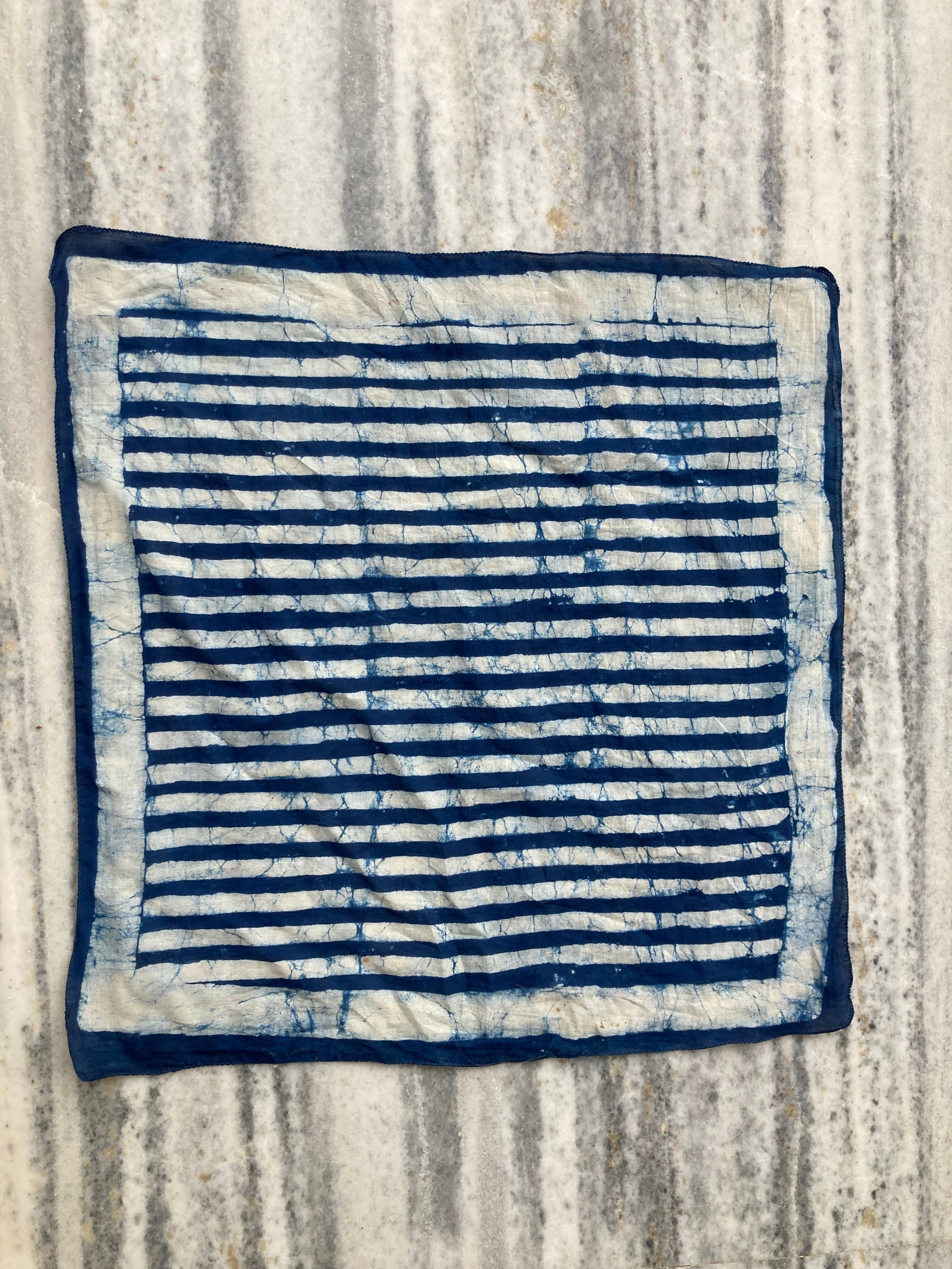 Hand Block Printed Cotton Bandana: Natural Dye Neckerchief - Made in India