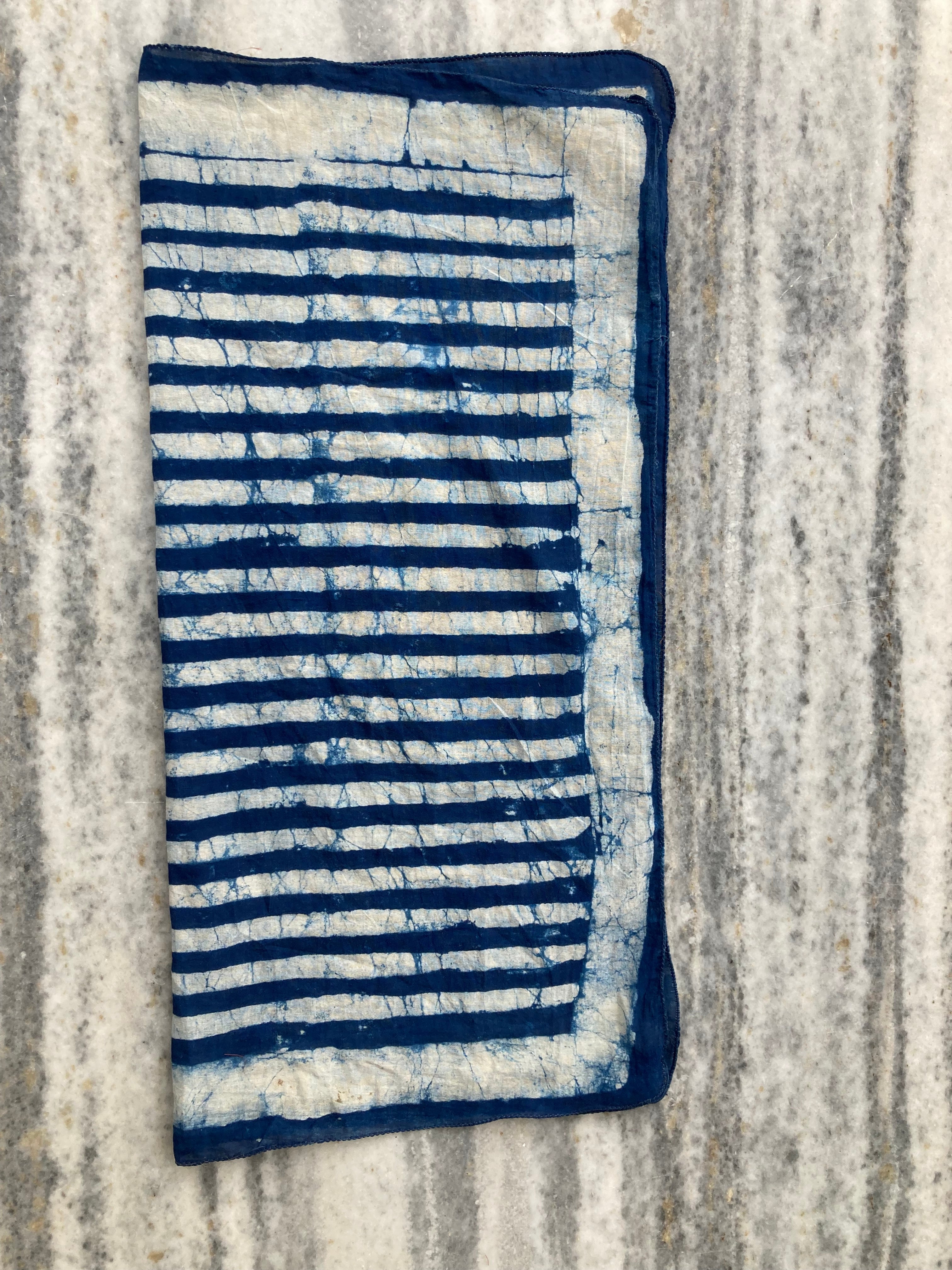 Hand Block Printed Cotton Bandana: Natural Dye Neckerchief - Made in India