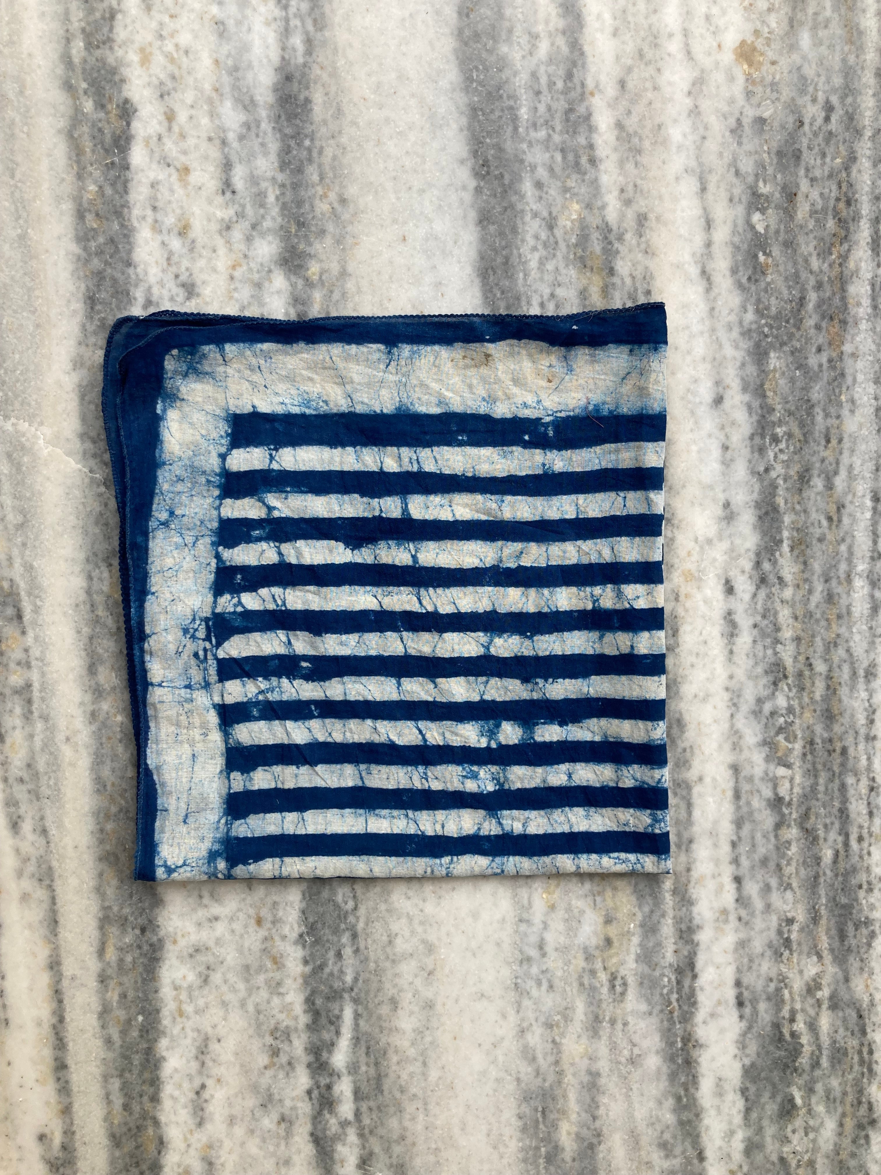 Hand Block Printed Cotton Bandana: Natural Dye Neckerchief - Made in India