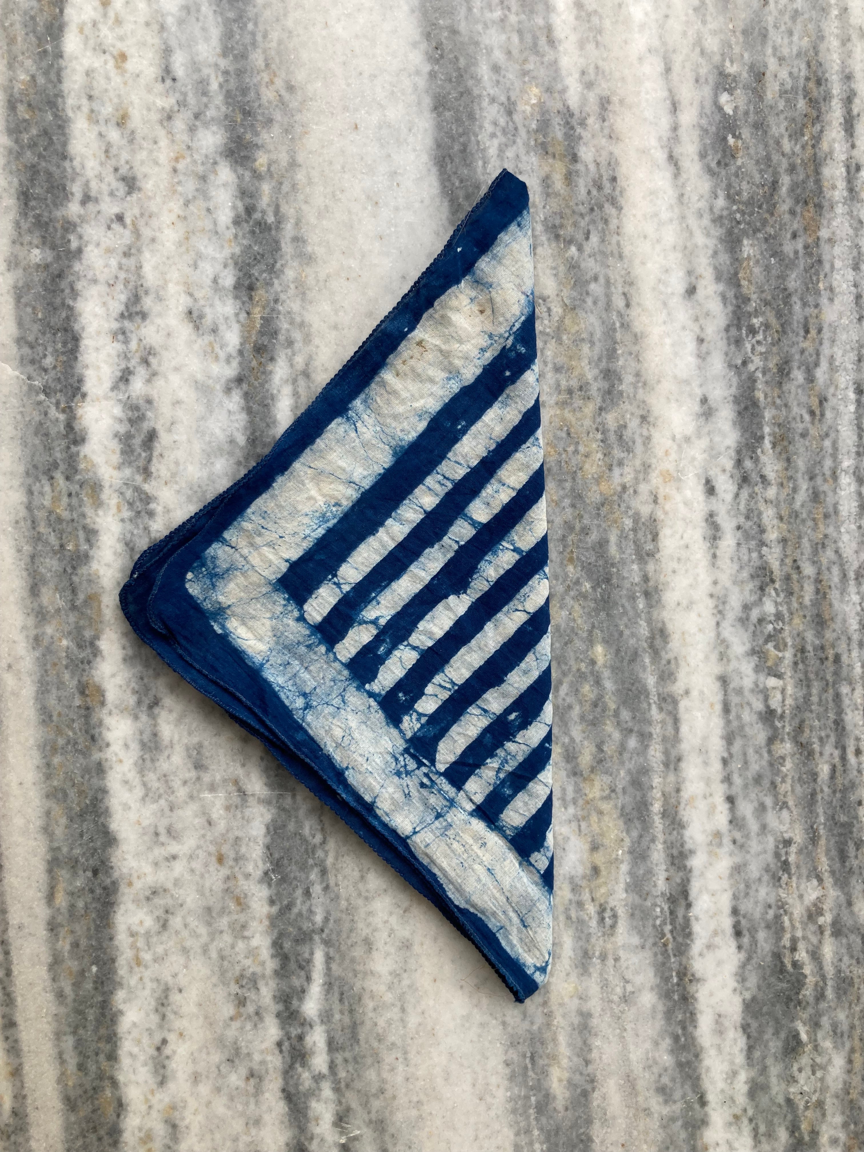 Hand Block Printed Cotton Bandana: Natural Dye Neckerchief - Made in India