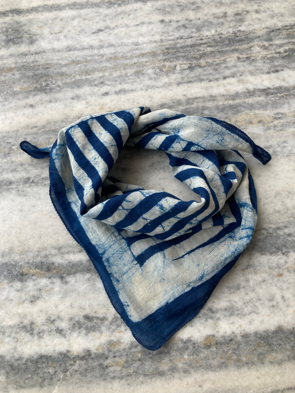Hand Block Printed Cotton Bandana: Natural Dye Neckerchief - Made in India