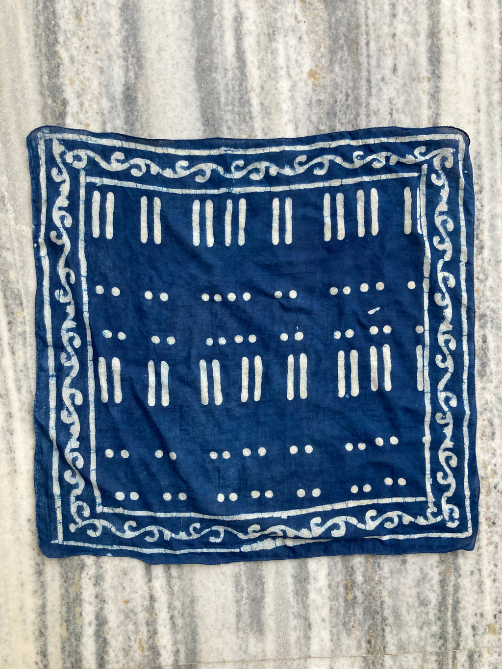 Hand Block Printed Cotton Bandana: Natural Dye Neckerchief - Made in India