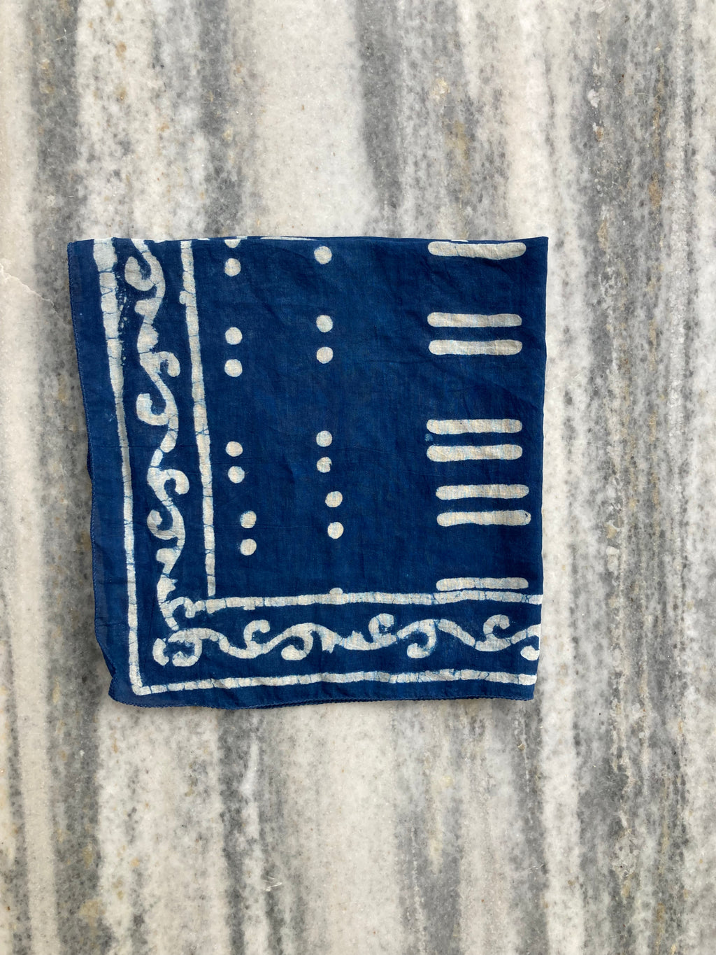 Hand Block Printed Cotton Bandana: Natural Dye Neckerchief - Made in India