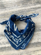 Hand Block Printed Cotton Bandana: Natural Dye Neckerchief - Made in India